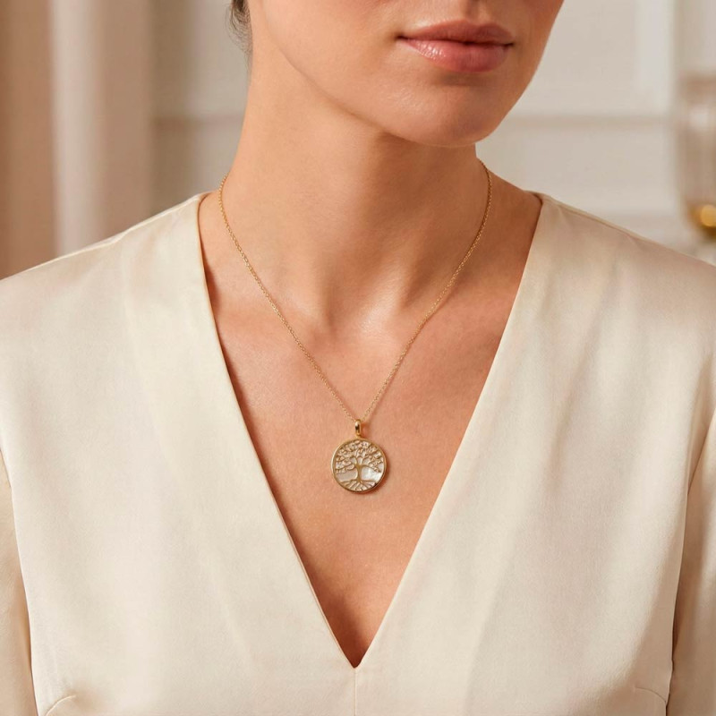 Collar árbol de la vida en oro de primera ley