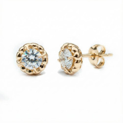 Gold Earrings with Diamonds
