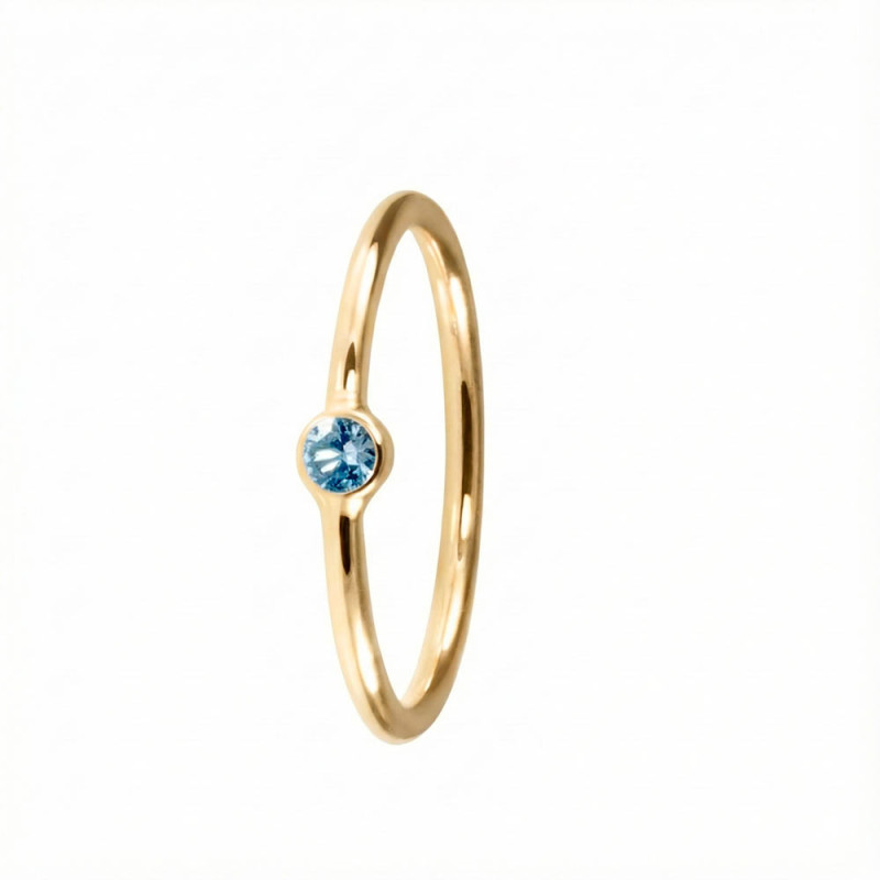 Anillo aguamarina de oro