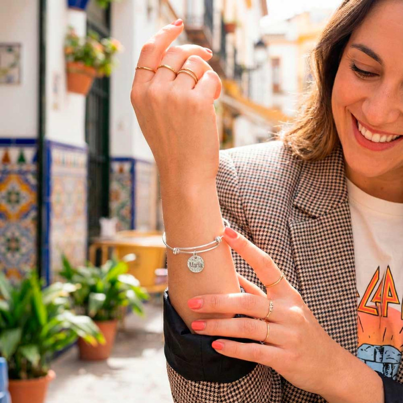 Pulsera personalizada nombres en plata