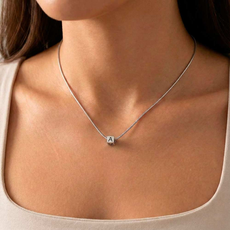 Personalized initial necklace in sterling silver