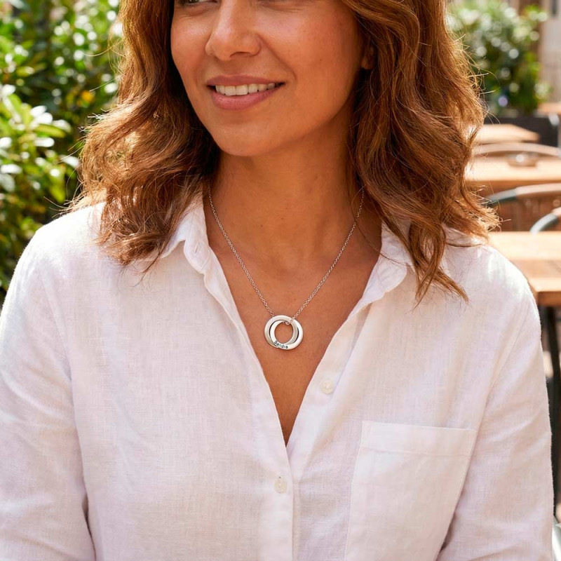 Concentric circles chokers in silver