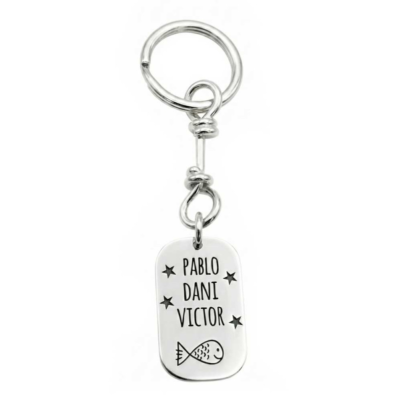 Personalized name keychain with designs