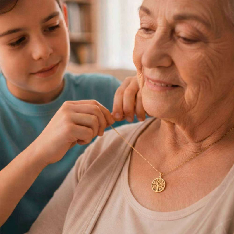 Colgante árbol de la vida en oro de 20mm