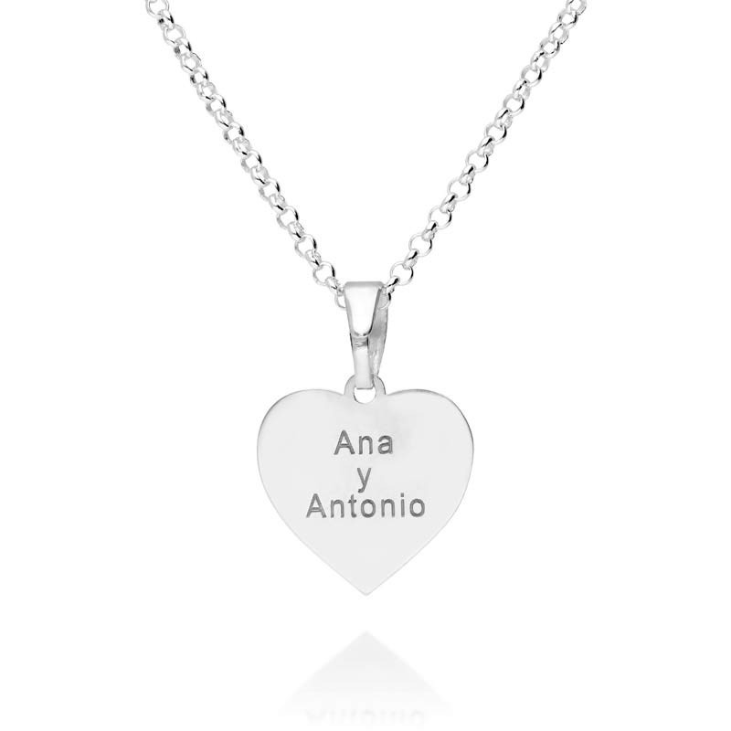 Personalized silver heart pendant