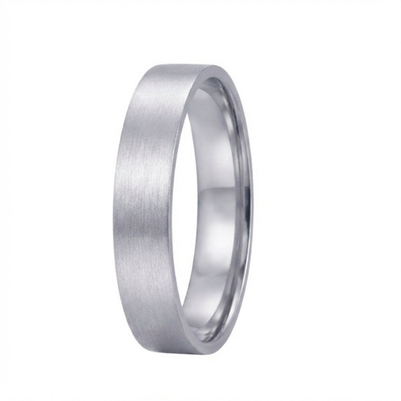 flat satin-finish silver ring