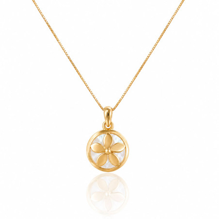 Gold Mother-of-Pearl Jasmine Pendant 12mm – Gold Pendants