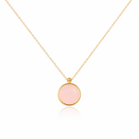 Collar oro piedra rosa