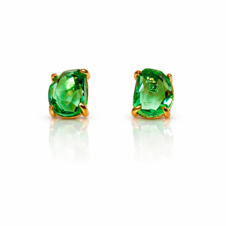 Sweety Gold-Plated Emerald Earrings
