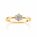 Anillo Solitario 6 Garras en Oro Amarillo