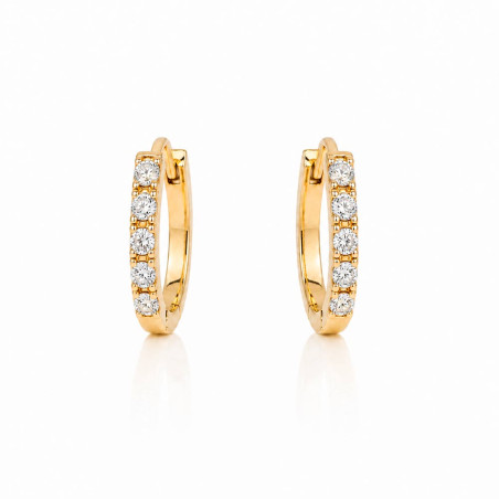Pendientes aros con diamantes y oro blanco