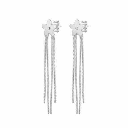 Long jasmine silver earrings