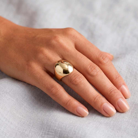 anillo sello de plata chapado en oro