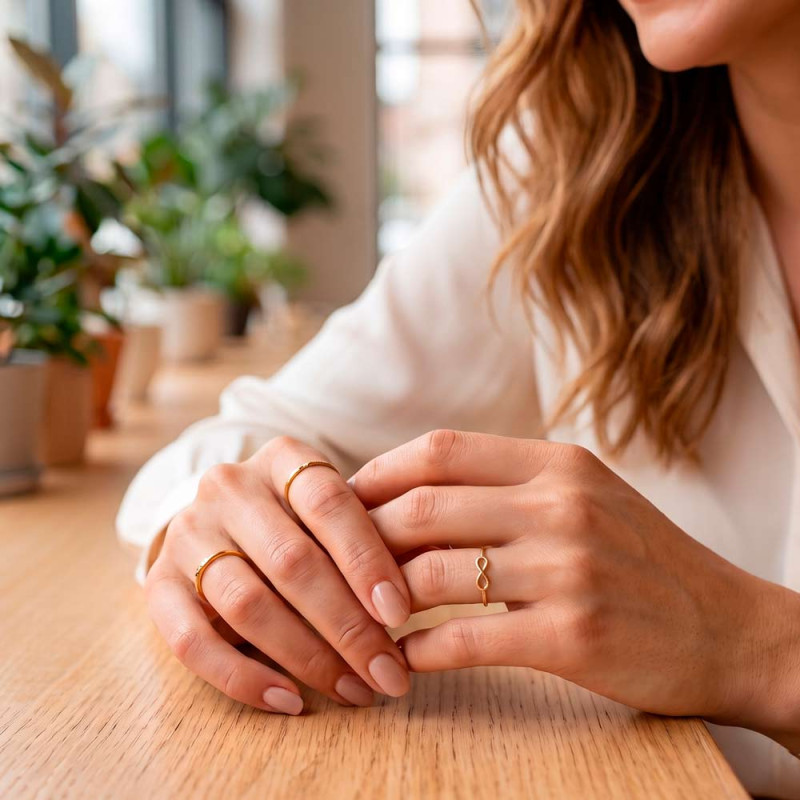 Gold infinity ring for women