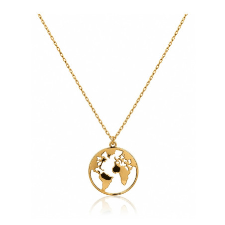 Gold World necklace with 18 mm cut-out pendant