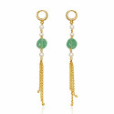 Pendientes Turmalina y Perlas Rolo