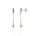 Pendientes Trazo Perla Plata