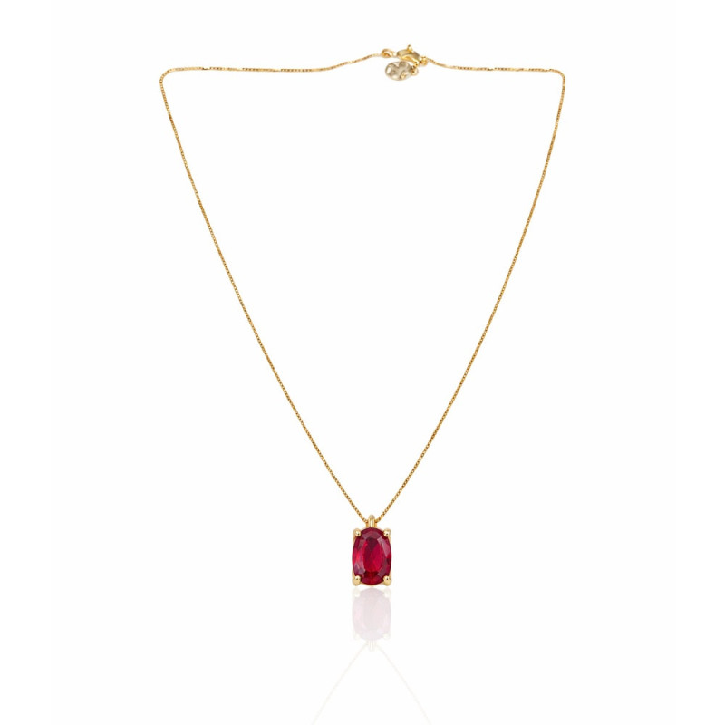 Gold necklace with oval ruby