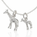 Mama Giraffe and Baby Giraffes Necklace