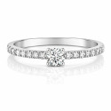 White Gold Diamond Ring with Side Stones