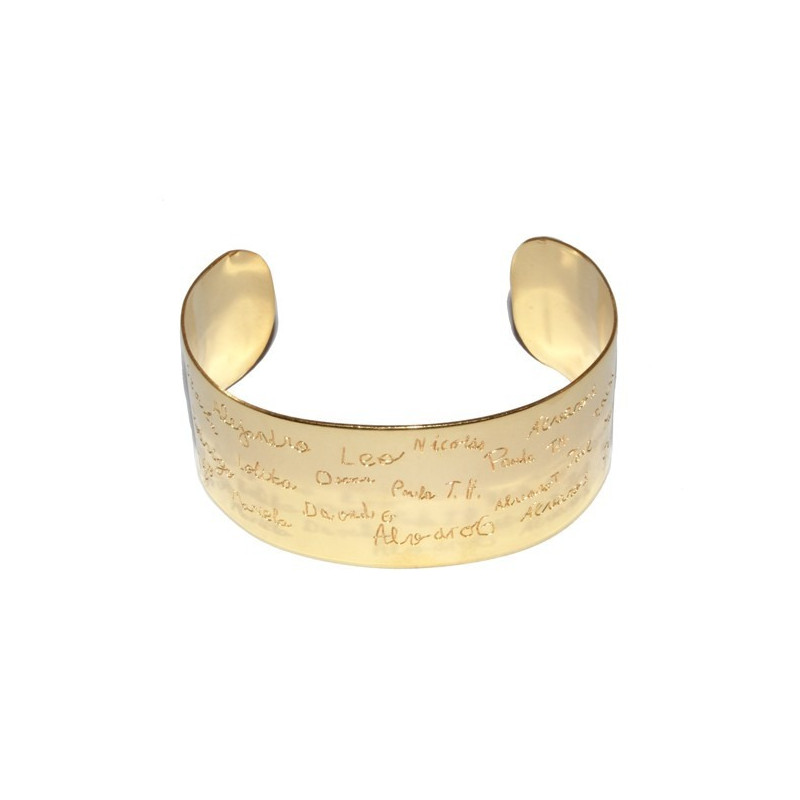 Pulsera para profesores con nombres alumnos latón chapado en oro
