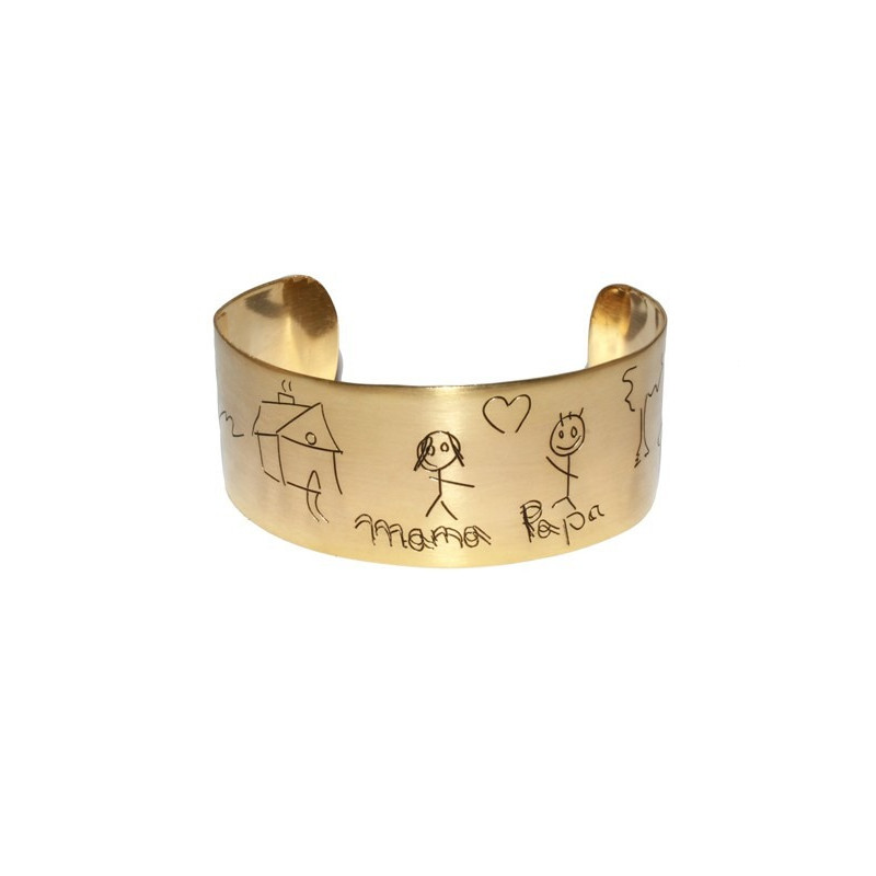 Pulsera con dibujos latón chapado