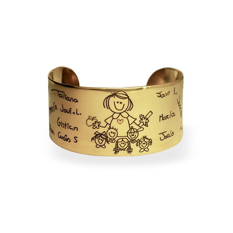 Pulsera personalizada con nombres niños latón chapado