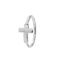 Anillo Cruz Plata Midi