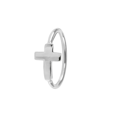 Silver cross ring