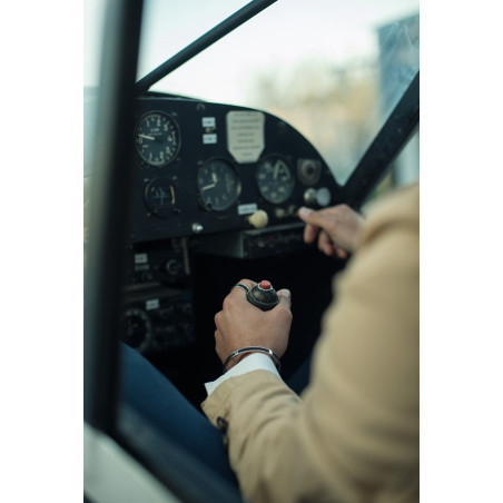 Men's leather and silver bracelet