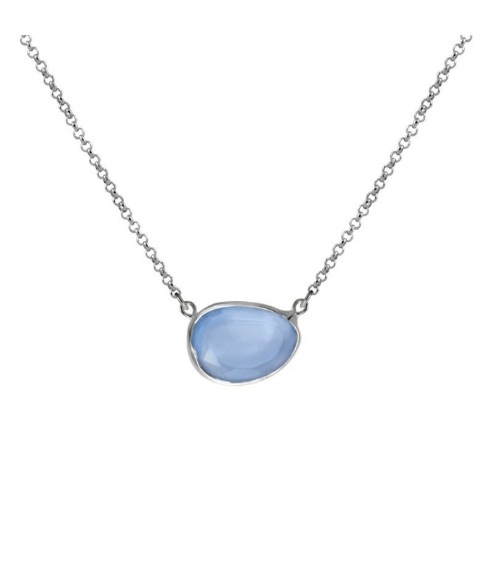 Collar piedra azul, aguamarina
