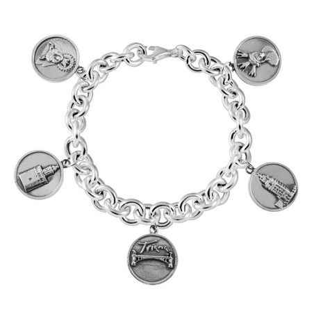 pulsera cadena grande con medallas