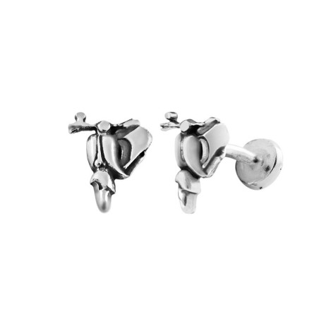 Motorcycle cufflinks in silver