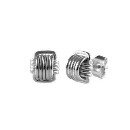 Silver knot earring