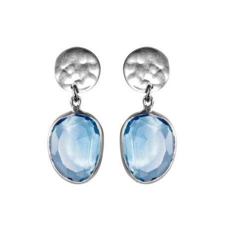Pendientes aguamarina con círculo de plata