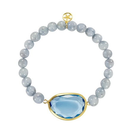 Light blue stone bracelet gold-plated