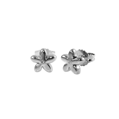 Pendiente flor plata