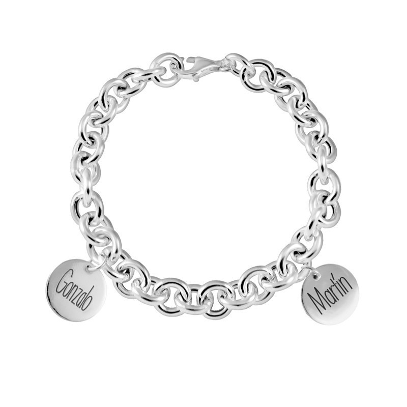 silver chain bracelet with charms