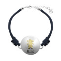 Pulsera de cuero con gota aplastada y fetiche