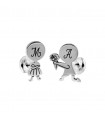 Wedding Cufflinks with Silver Initials