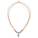 Leather cord with cross asymmetrical Halo
