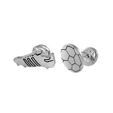 Soccer cufflinks with boot and ball shape