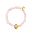 Ball bracelet with perforated medal gold plated brass