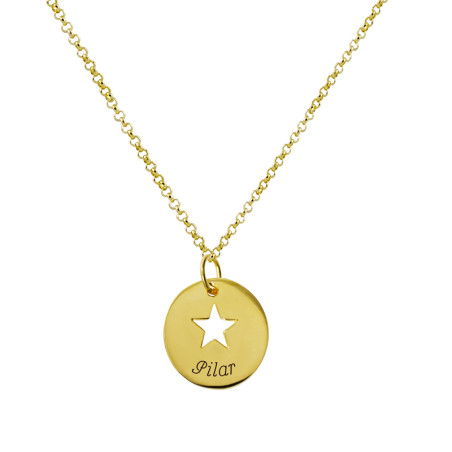 Cut-Out Star Pendant with Name