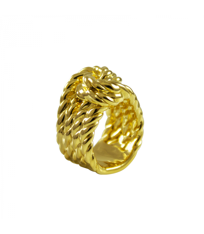Gold knotted rope rings