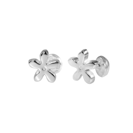 Silver jasmine-shaped cufflinks