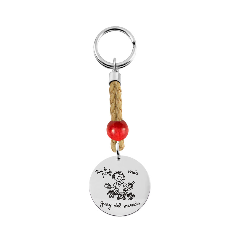 Silver keychain with phrases
