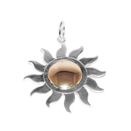 colgante plata en forma de sol