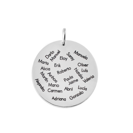 Engraved silver pendant