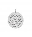 Silver pendant with names